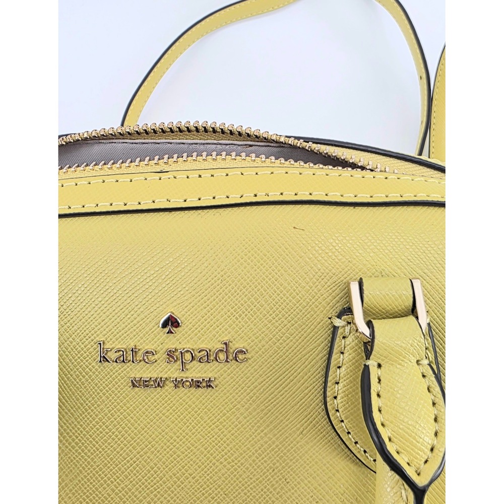 Kate Spade Preppy Satchel Saffiano Leather Crossbody Handbag Women's Yellow - Picture 6 of 9